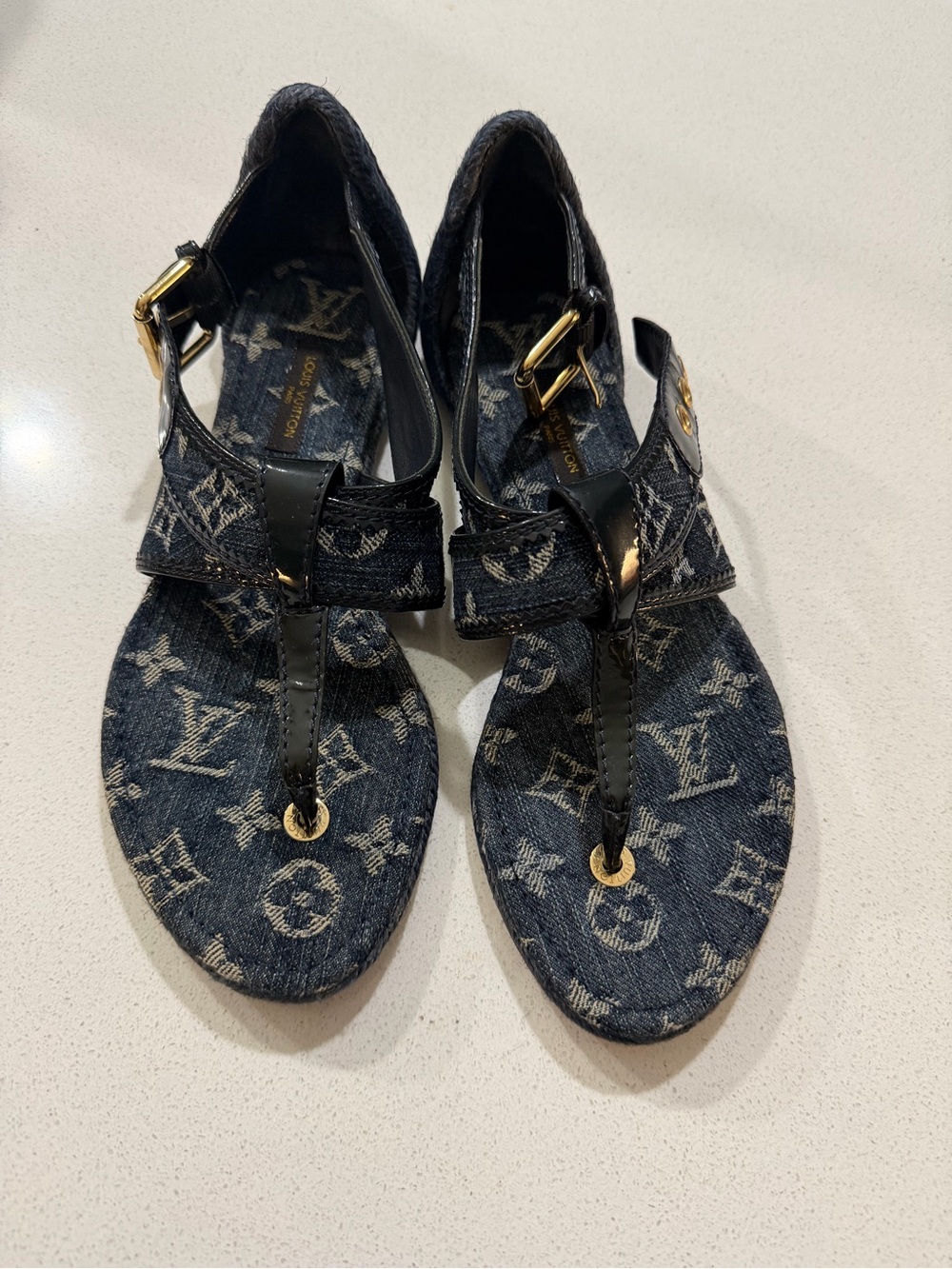 Louis Vuitton Monogram Denim Thong Sandals